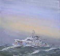 HMS Bluebell, corvette, in northern waters.jpeg